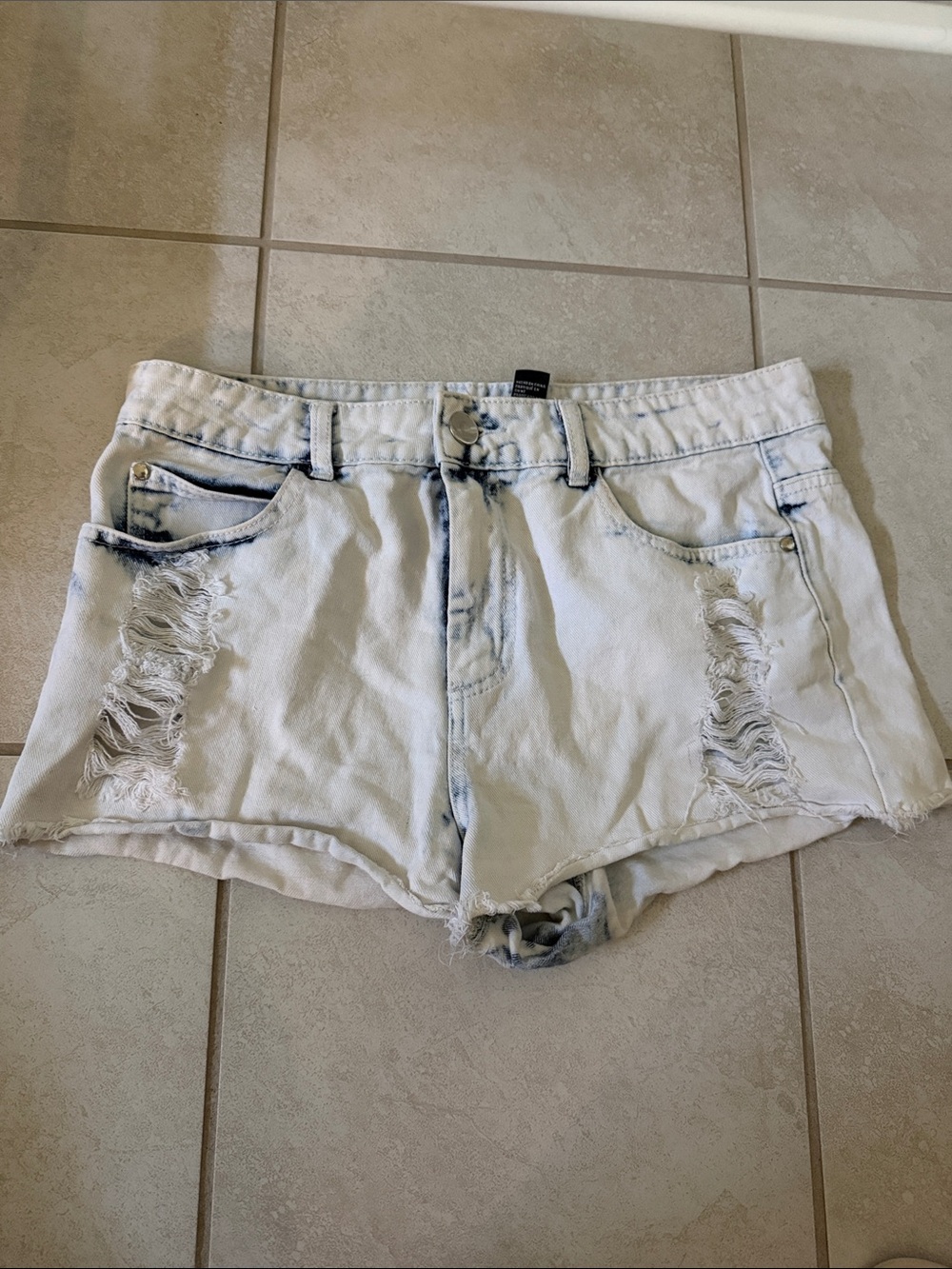 Light Blue Distressed Denim Shorts/jean shorts